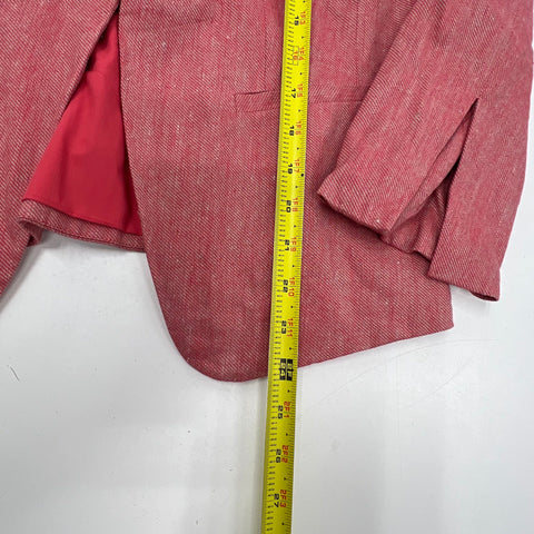 NWT LOFT Red Open Front Collarless Blazer Jacket Women's Size 4