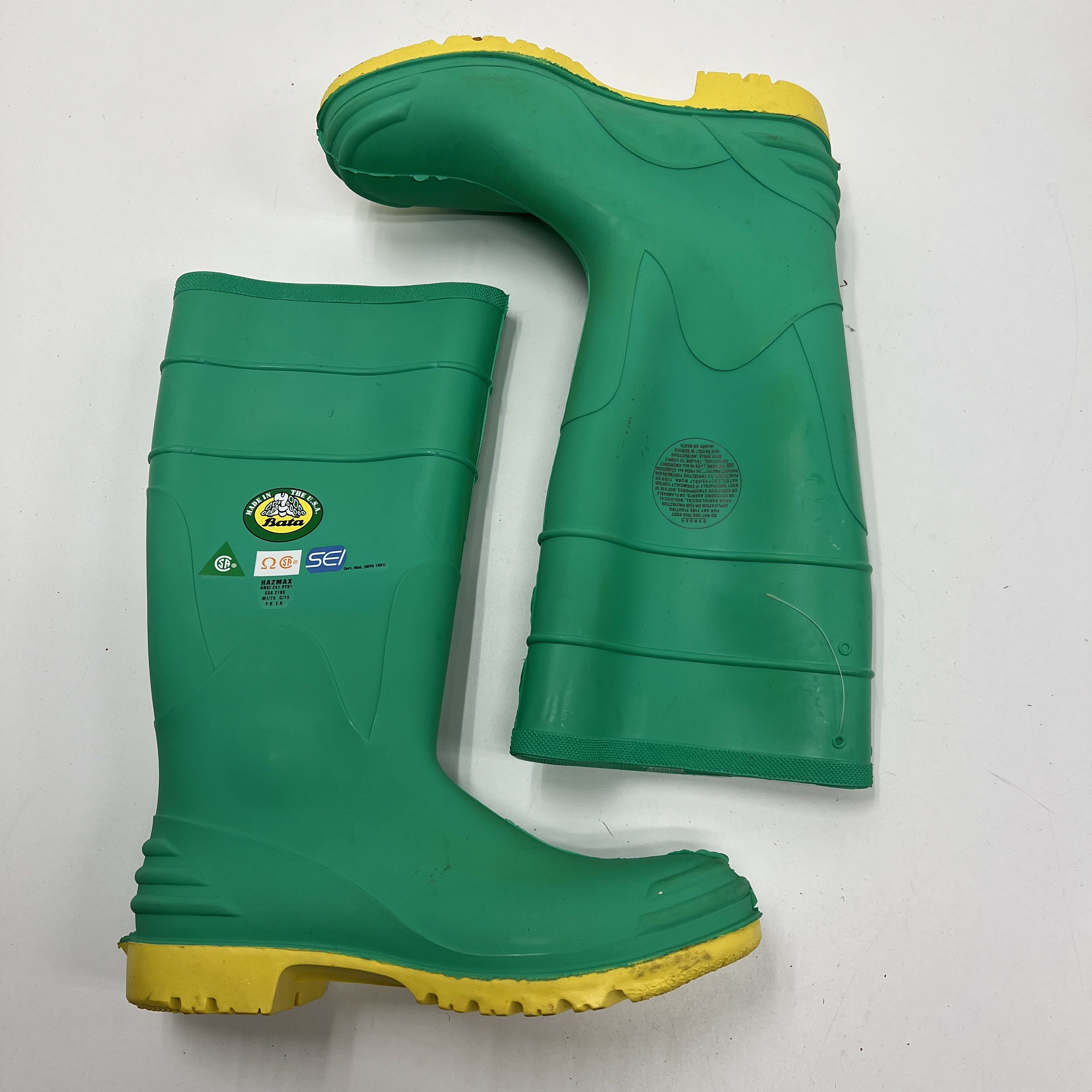Vintage 90s Bata Men's Hazmax Safety Hazmat Boots Lot 2 Pair Made in USA