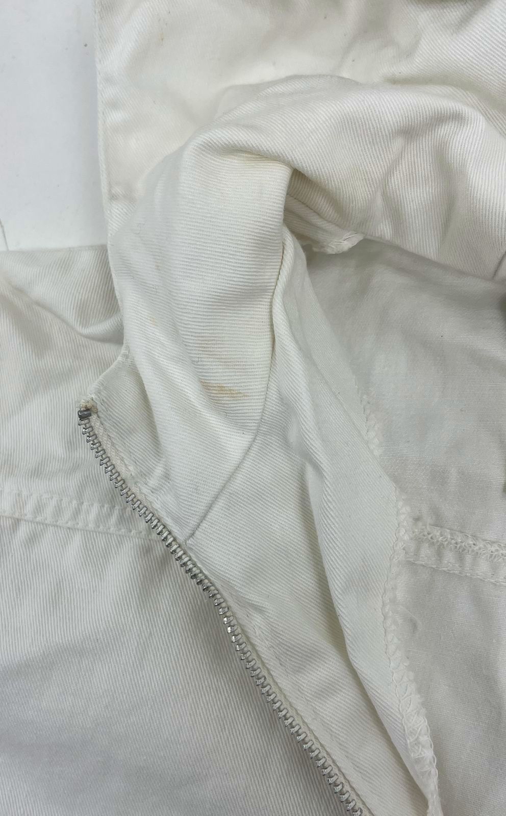 Enerma White Full Zip Hooded Cotton Twill Jacket Men's 22.5" Chest