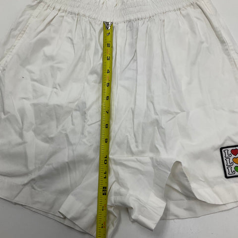 NWT Coach White Cotton Love Patch Elastic Waist Shorts Women's S/M C1844