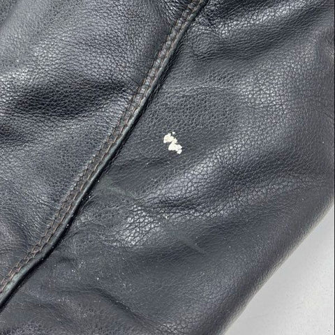 Columbia Vintage Y2K Black Pebbled Leather Full Zip Jacket Men's XL