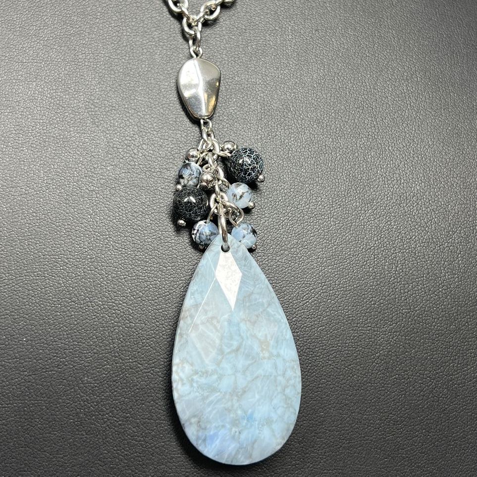 2 Chico's and Other Blue Grey Tones Long Necklaces