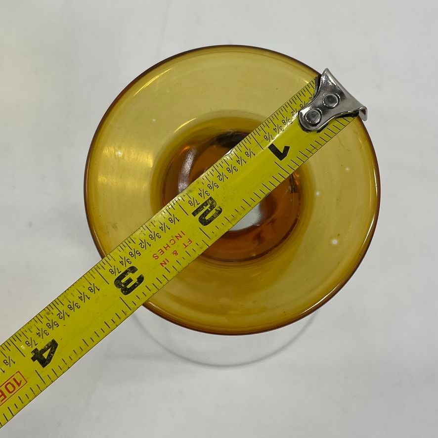 Vintage 70s Libbey Tawny Accent Amber Water Goblets Glasses Lot of 3 USA