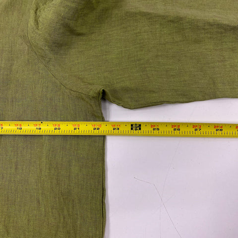 NWT Brynn Walker Olive Green 100% Linen Tunic A-Line Dress Made in USA Size L