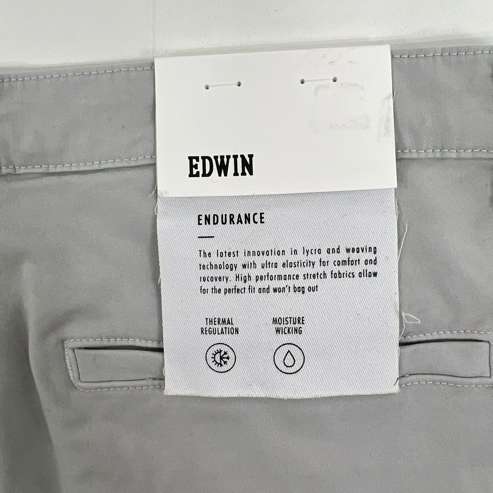 NWT Men's Edwin Mason Plain Grey Slim Chino Style Shorts - Size 28