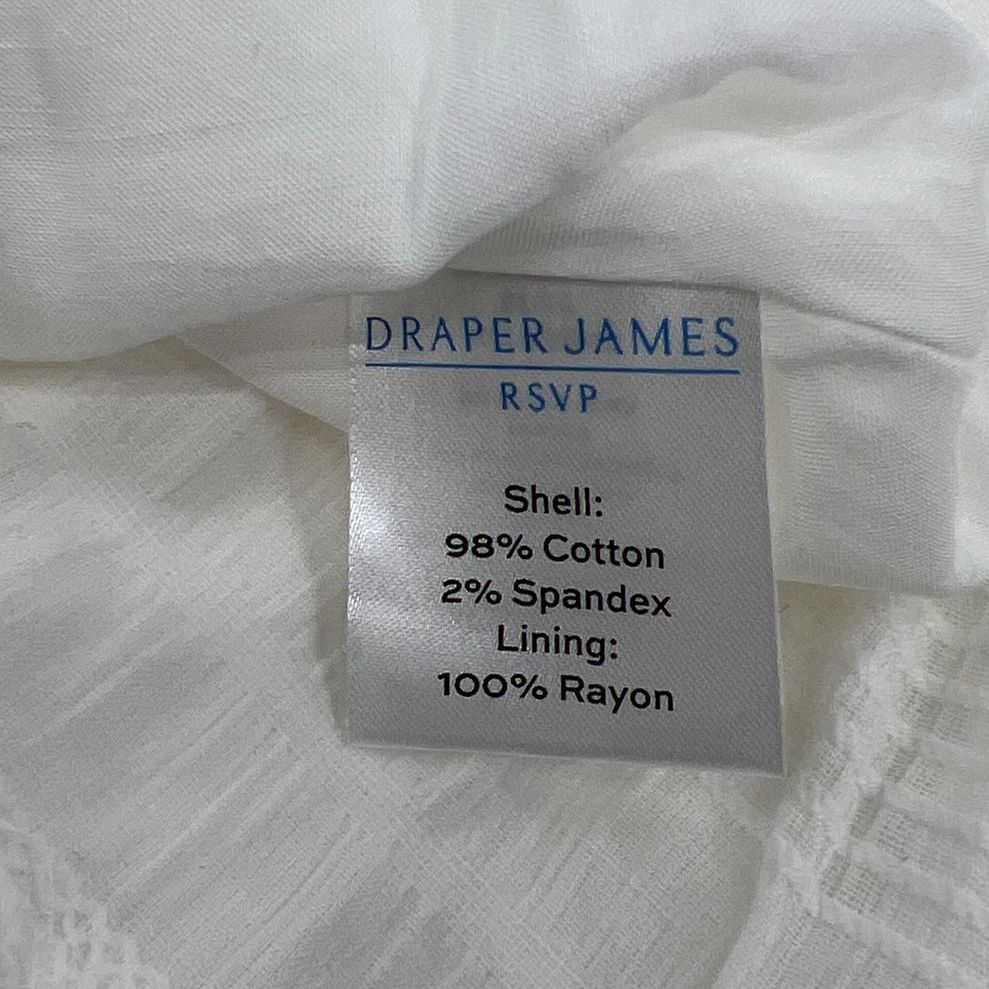 NWT Women's Draper James White Cotton Blend Wrap Dress Knee Length - Size XS
