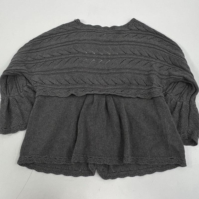 Vintage Y2K Juicy Couture Cashmere Blend Pointelle Knit Cardigan Women's M Gray