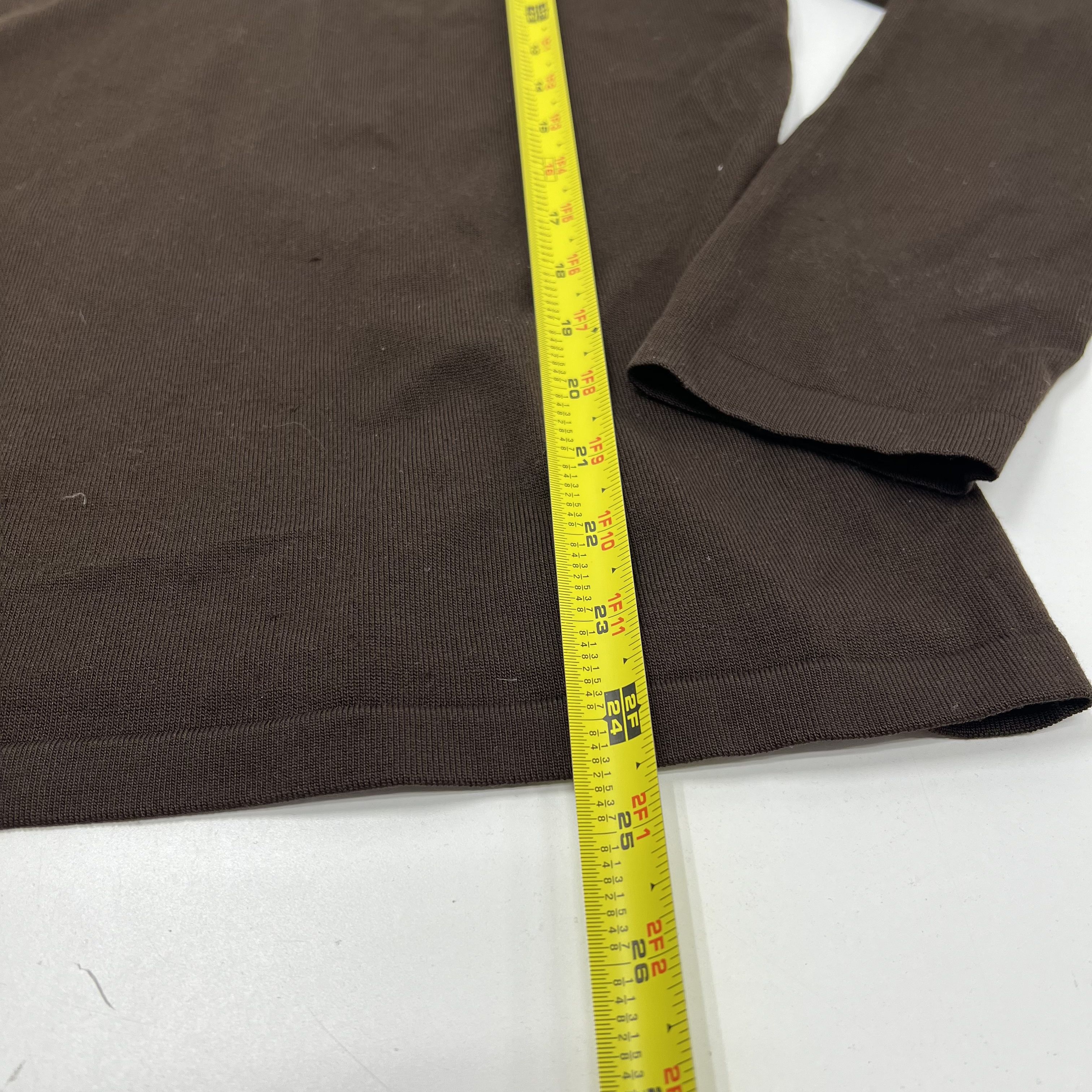 Lafayette 148 New York Brown Long Sleeve Silk Blend Size Large
