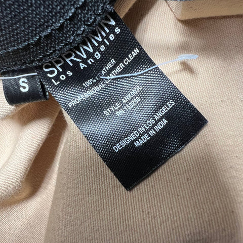 SPRWMN Tan Leather High Rise Skinny Ankle Leggings Pants Women's S NWT