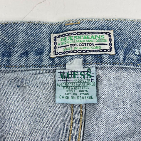 Vintage 80s Guess Georges Marciano Acid Wash High Rise Tapered Jeans Men's 30