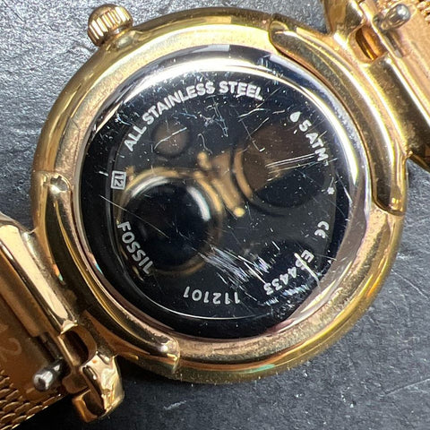 Fossil ES4433 Analog Gold tone Watch New Battery