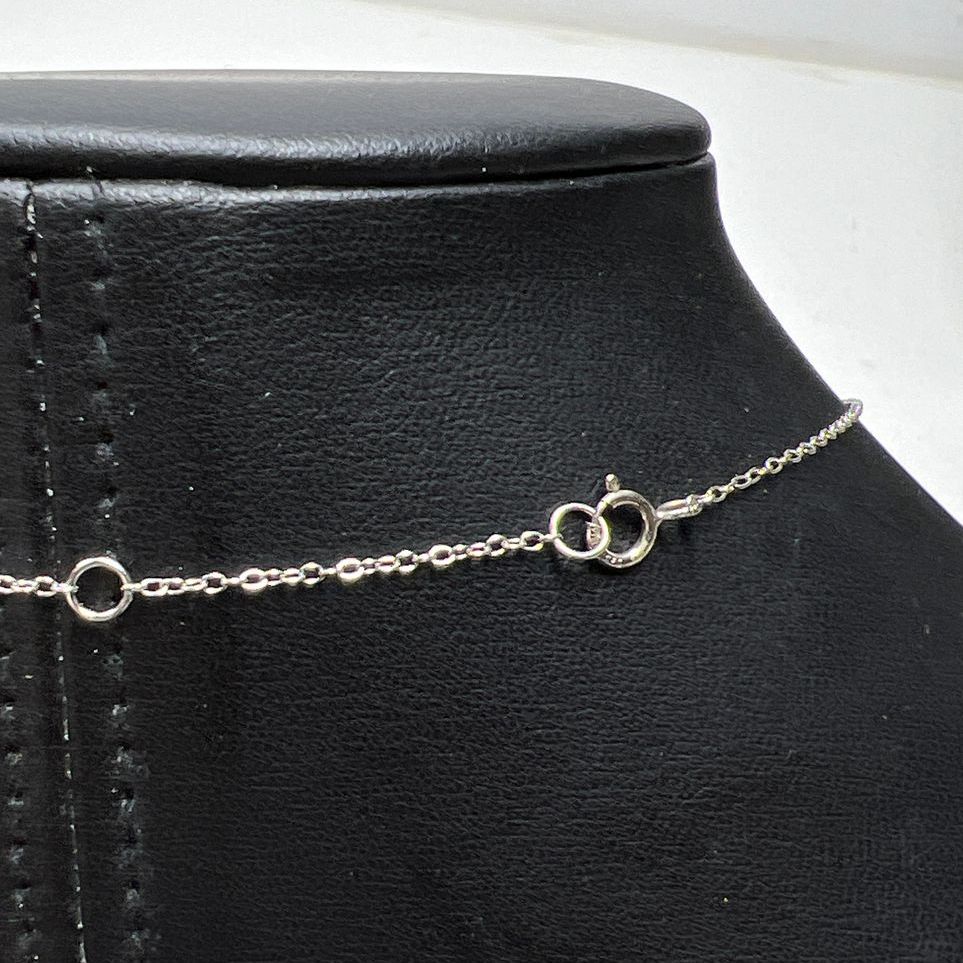 925 Sterling Silver Rhinestone Flip Flop Charm Necklace