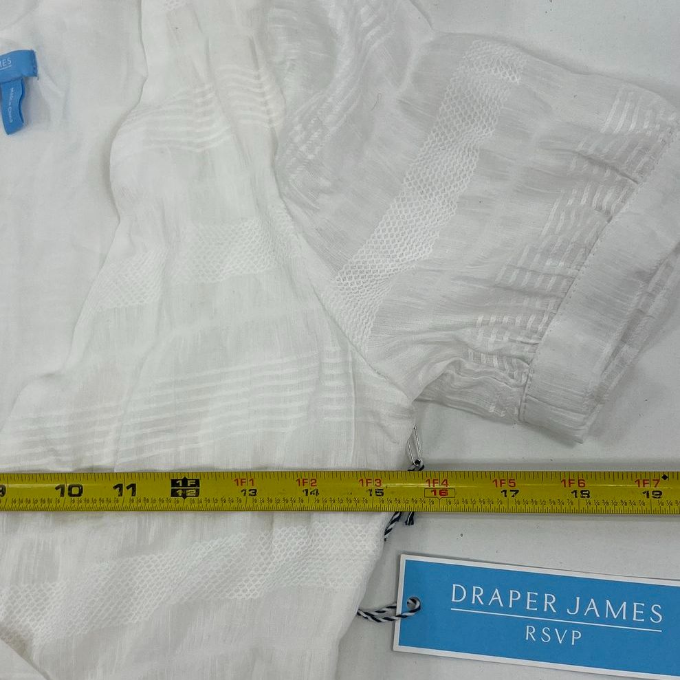 NWT Women's Draper James White Cotton Blend Wrap Dress Knee Length - Size XS