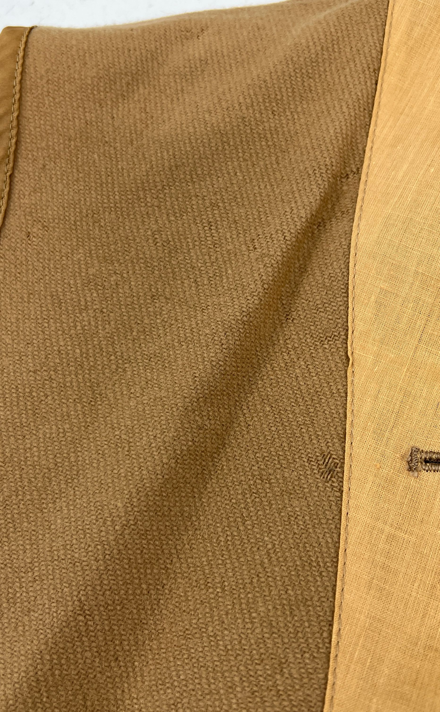 Vintage Men's Burberry Tan 100% Wool Coat Liner with Button Holes - No Size