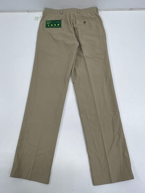 NWT Louis Raphael Khaki Tan Sorbtek Twill Flat Front Golf Pants Men's 30x32