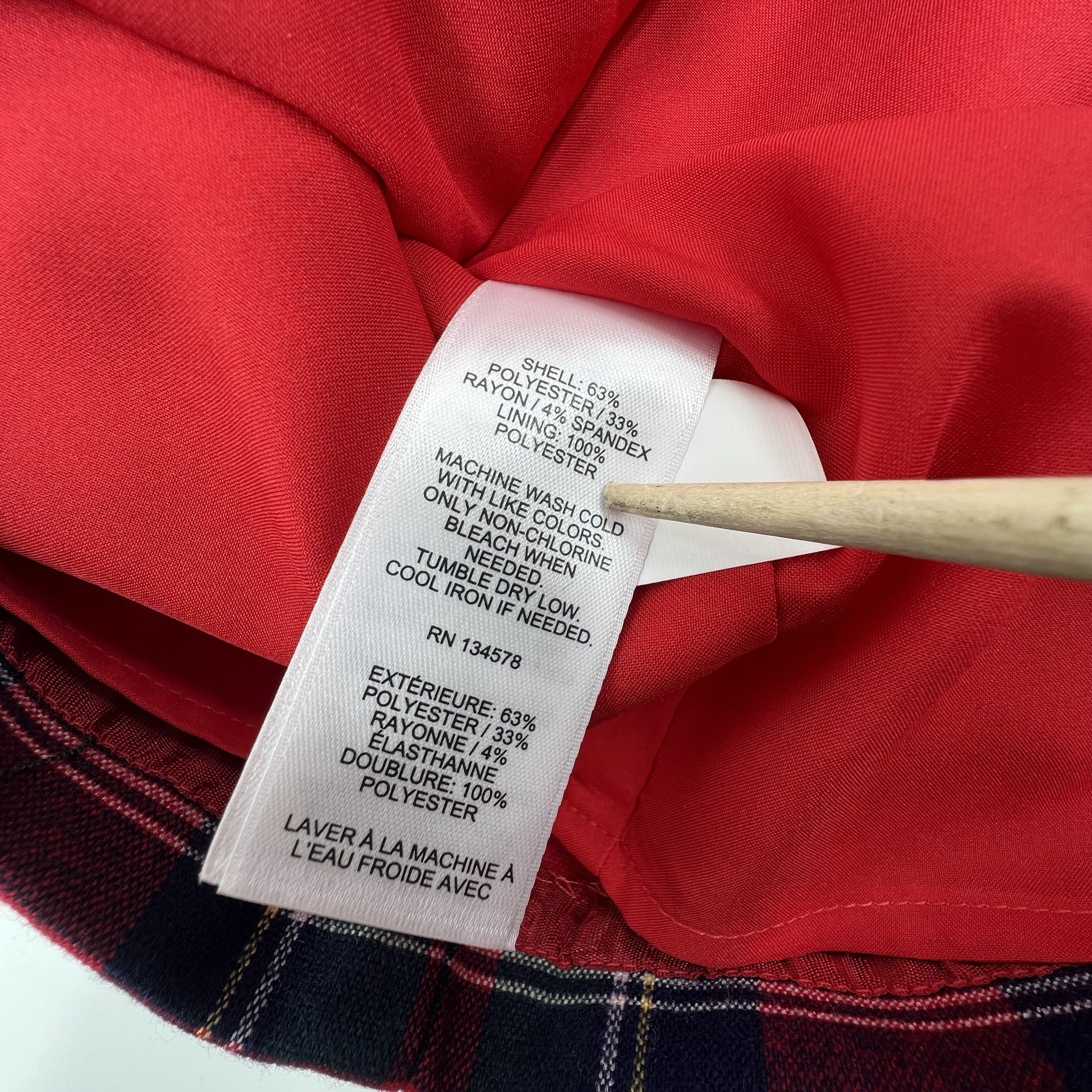 Vineyard Vines Red Plaid Greenwich Flutter Sleeve Dress Women's 10 NWT