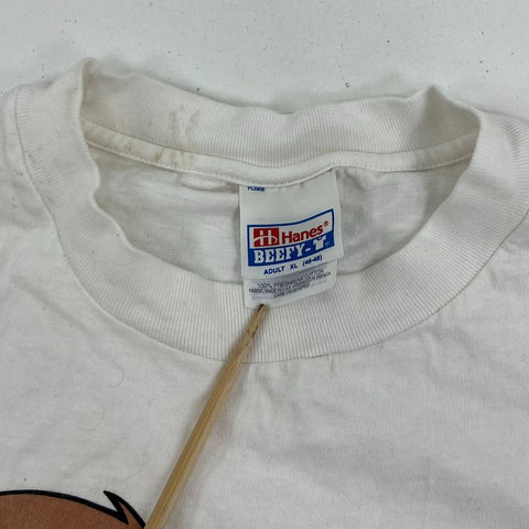 Vintage 90s Kee Kat Paw Island Cartoon Cat T-Shirt Hanes Beefy-T USA Sz XL