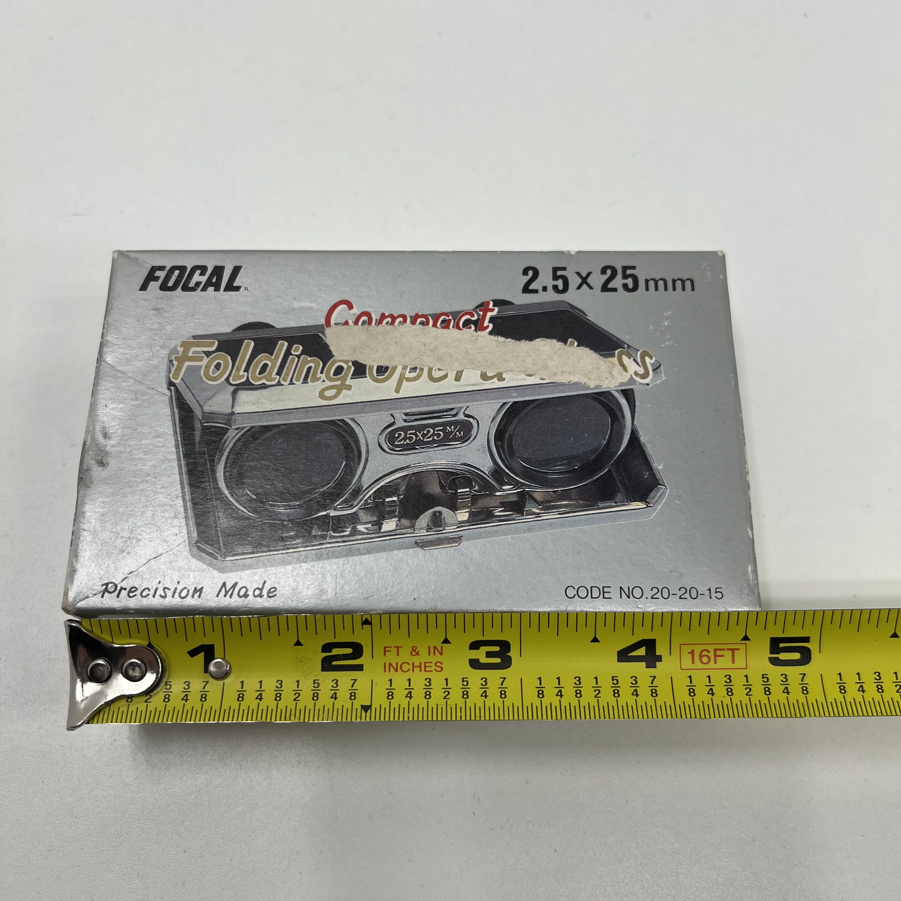 Vintage Focal Folding Opera Glass In Original Box Compact 2.5x25MM
