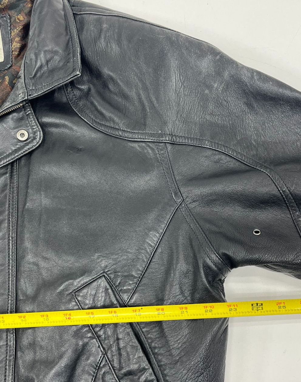 JT Beckett Black Vintage 90s Genuine Leather Bomber Jacket Men's L