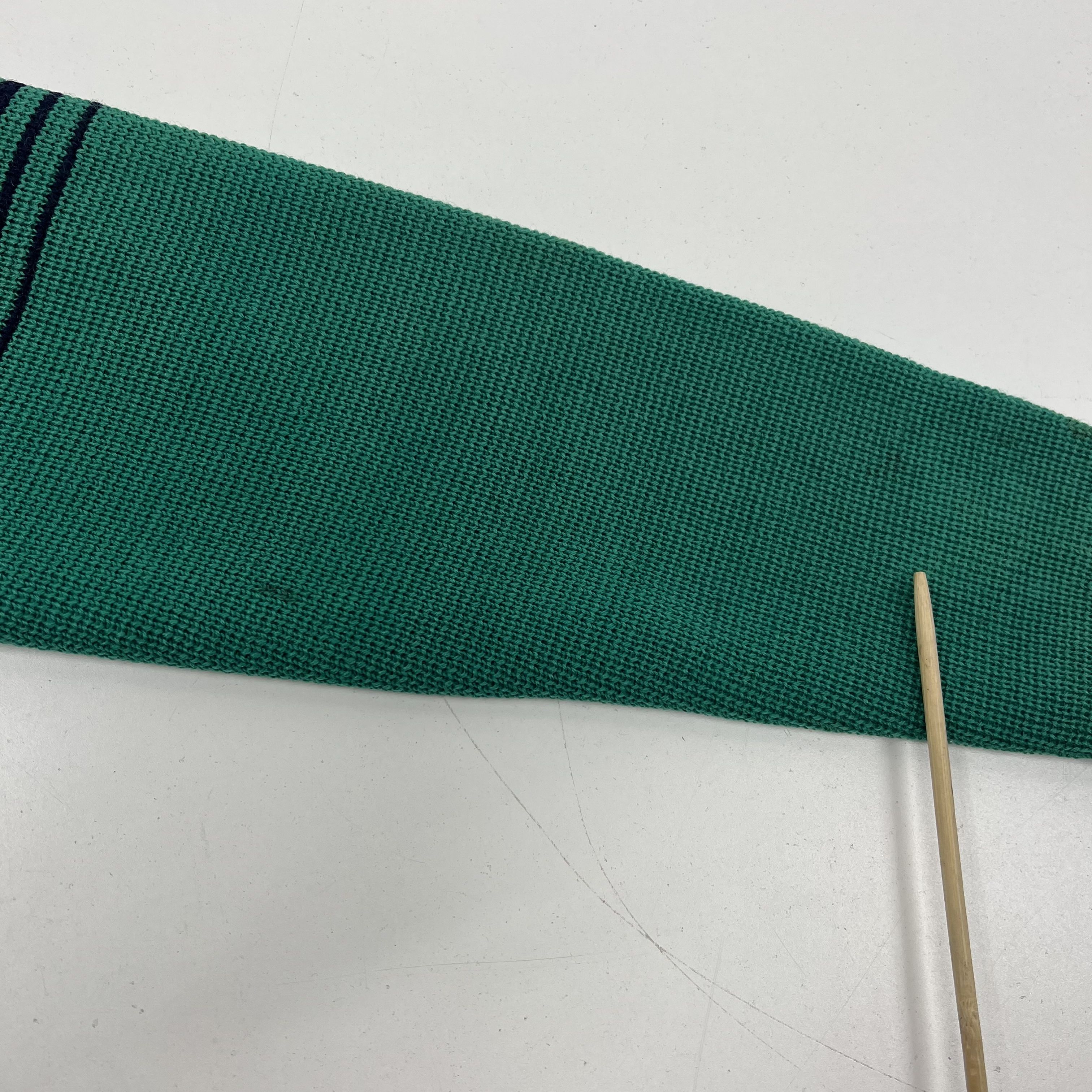 Vintage 80s Meister 100% Wool Sweater Green Striped Waffle Knit Men's