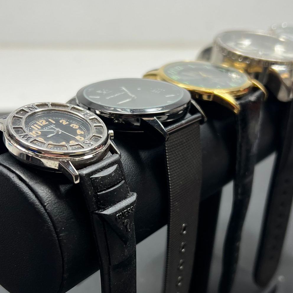 Women's Analog Watches Lot Guess Structure Q&Q Carbon Element Quartz Black READ