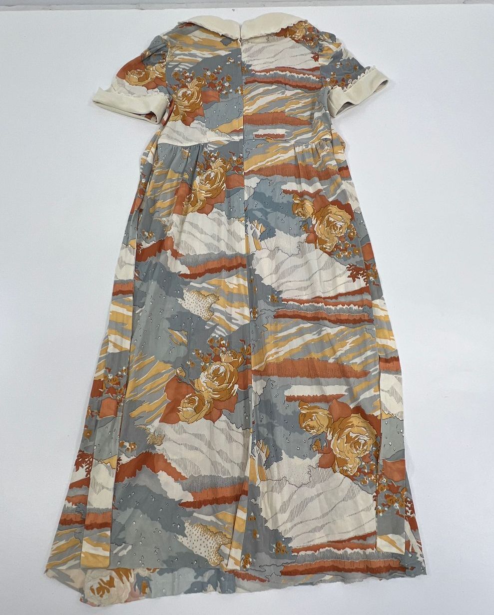 VTG Junior's Handmade Abstract Floral Short Sleeve Tie Waist Dress - Size Small?