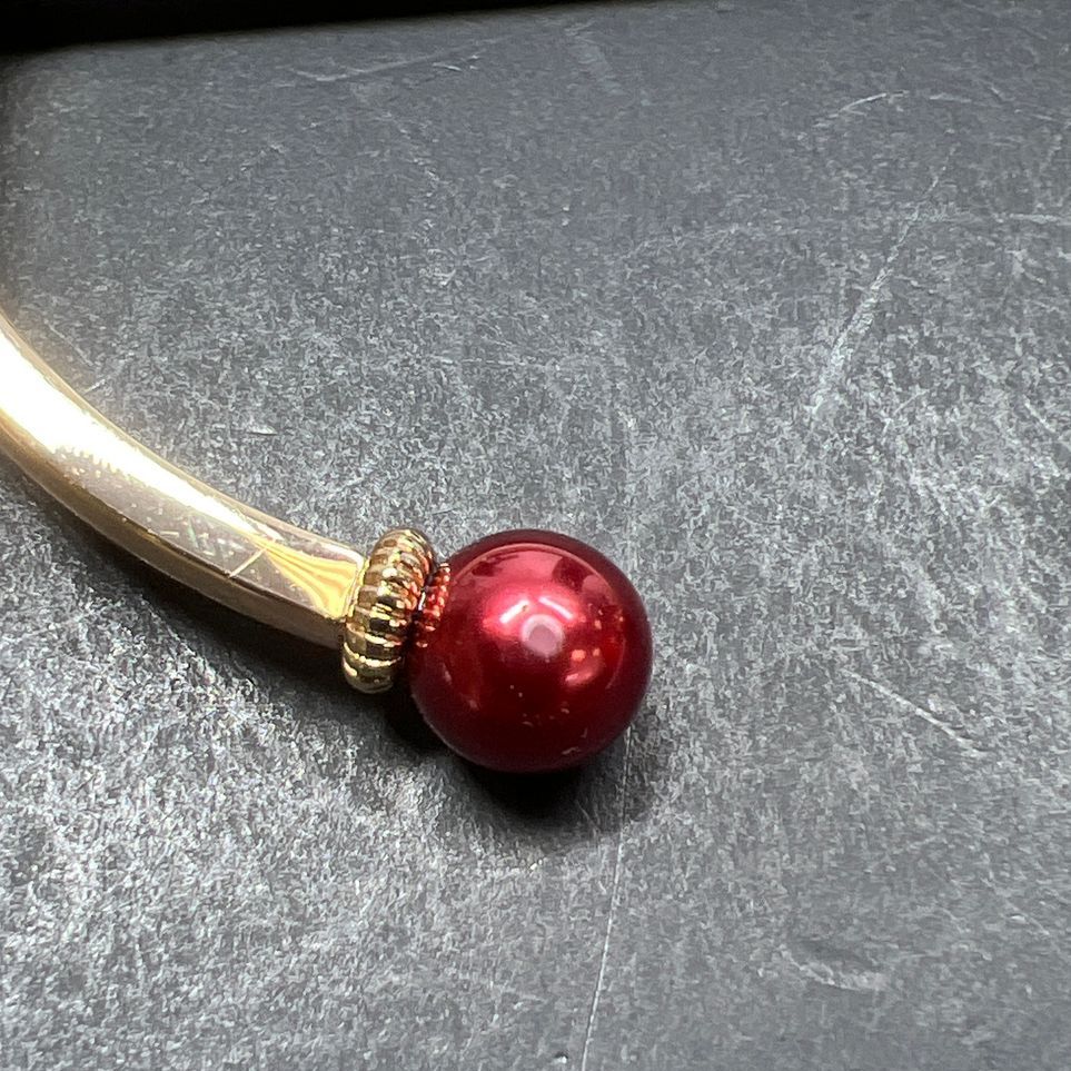 Charter Club Gold Tone Red Faux Pearl Bracelet NWT