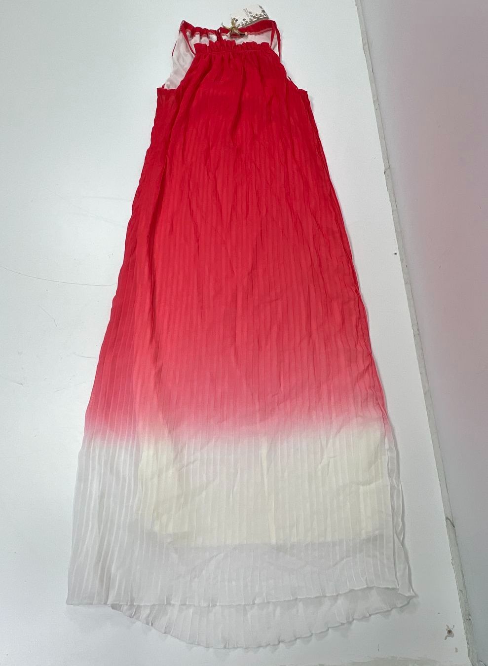 Vasna Desire Womens Lot 2 Pleated Maxi Dresses Size L NWT Red Striped Ombre