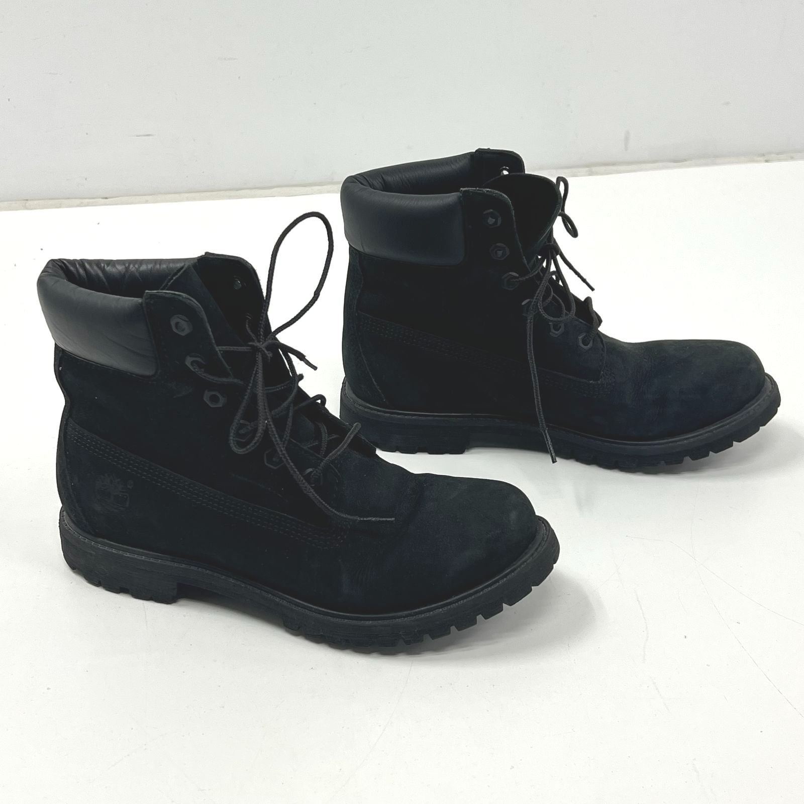 Timberland 6-Inch Premium Boots Black Nubuck PrimaLoft Waterproof Womens 9.5