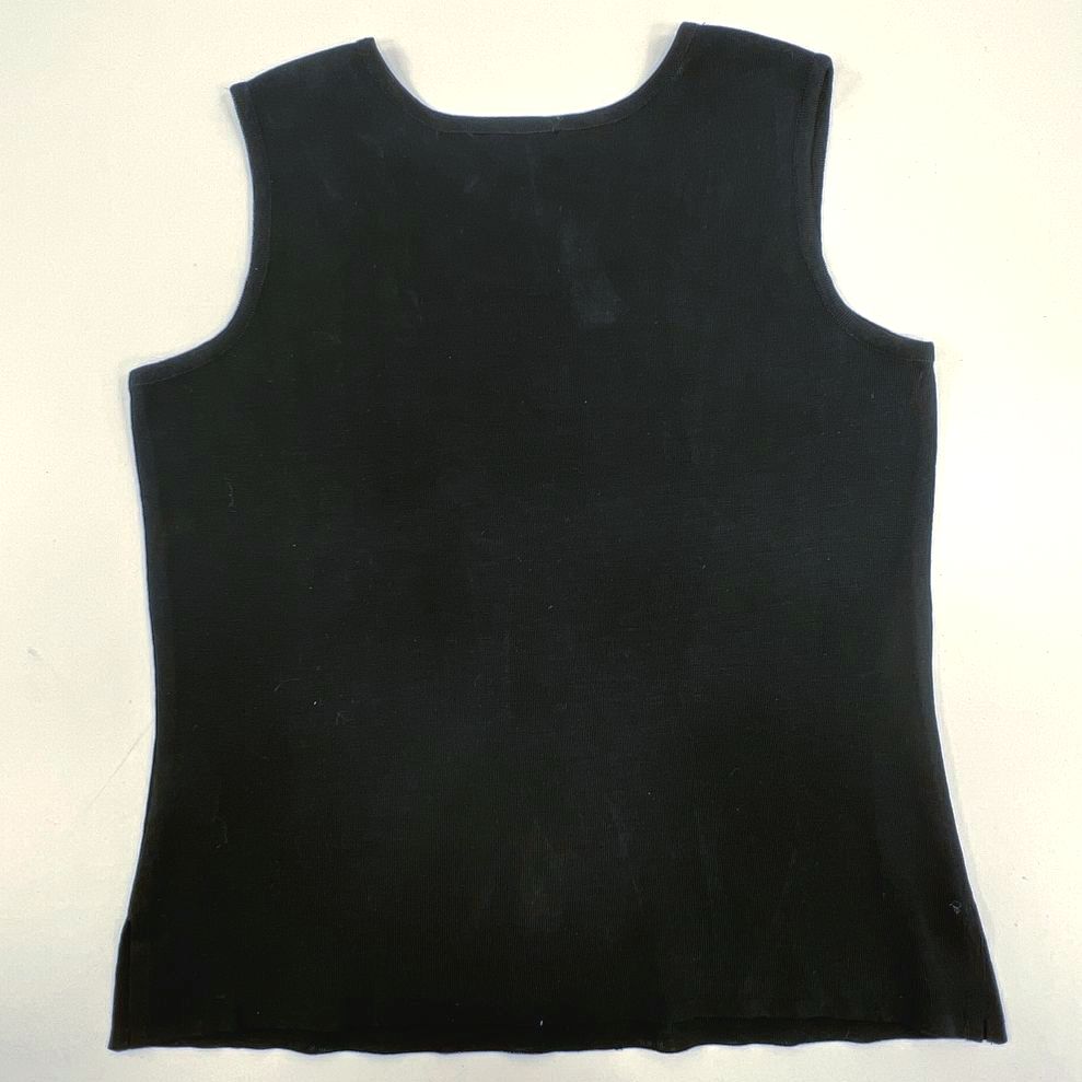 Women's Ming Wang Black Knit 90% Acrylic Pullover Tank Top - Size Small
