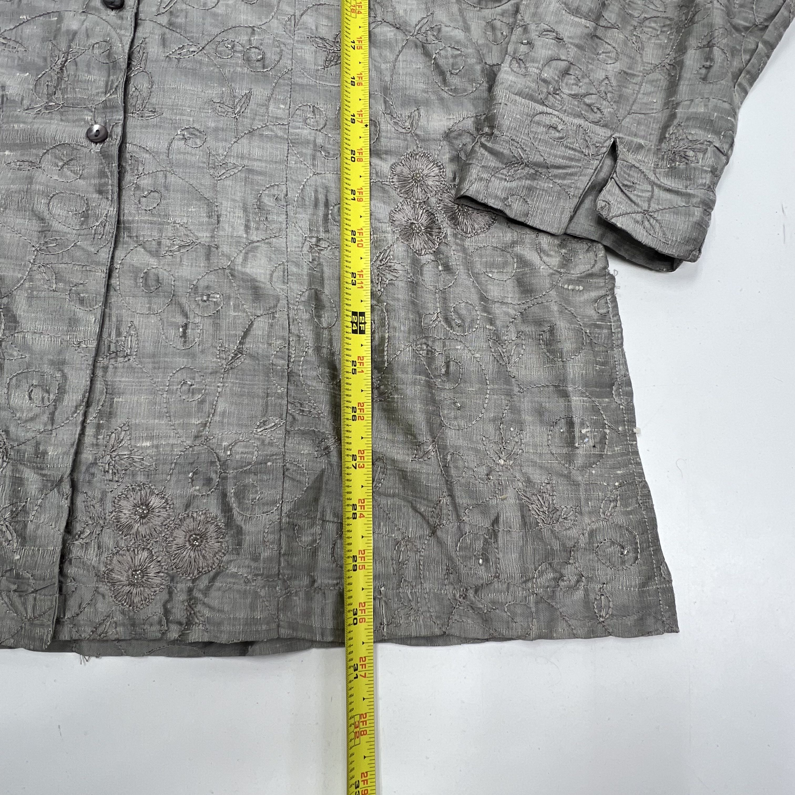 Chicos Design Vintage Silk Embroidered Ogan Bali Jacket Top Women's 3 L NWT