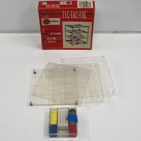 Vintage 60s Checkline 3 Dimensional Space Tic-Tac-Toe Game Mid Century