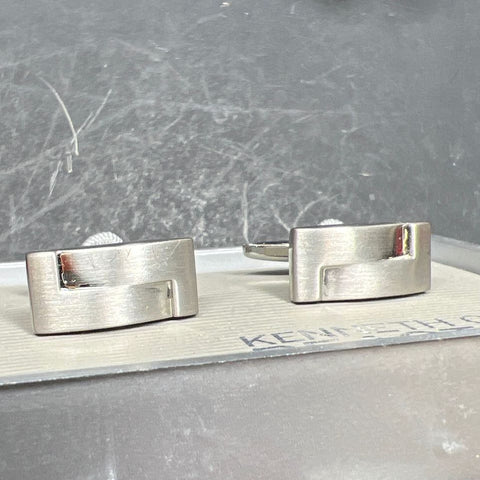 Kenneth Cole Reaction Silver Tone Cufflinks NIB