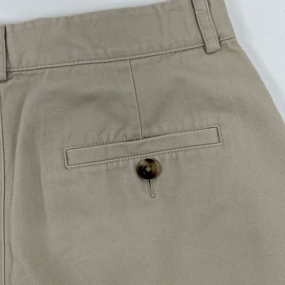Vintage Women's LL Bean Original Fit Plain Khaki 100% Cotton Midi Skirt Size 6R