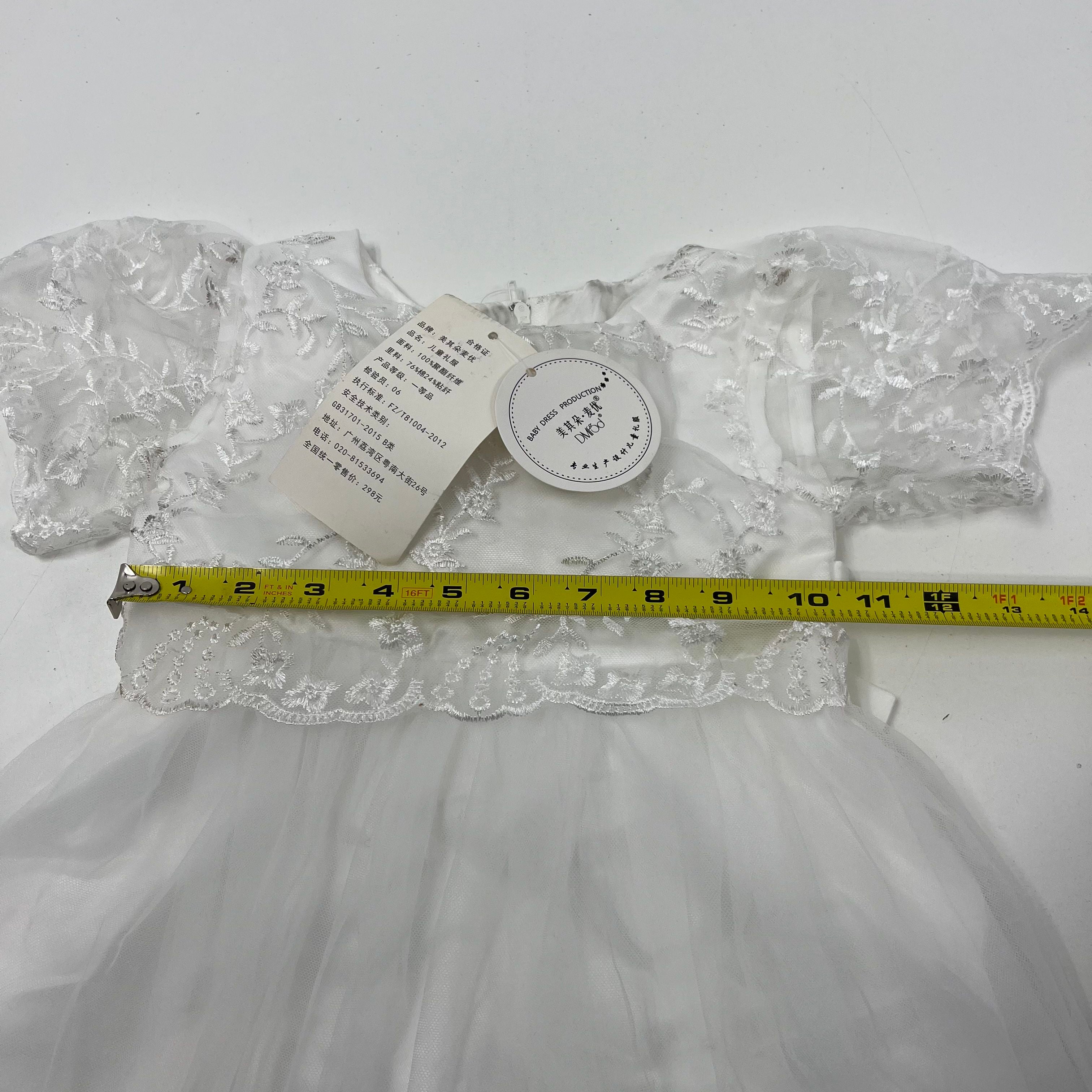 DMI&O White Embroidered Lace Tulle Formal Dress Girls Size 4 NWT