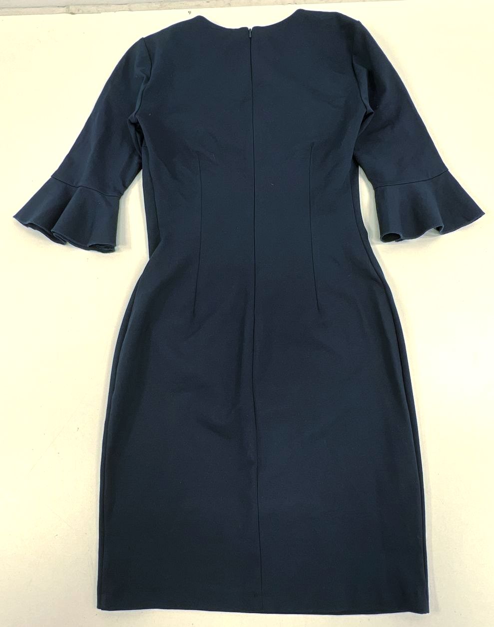 NWT Women's Banana Republic Blue Ruffle Sleeve Fitted Back Zip Dress - Size 0