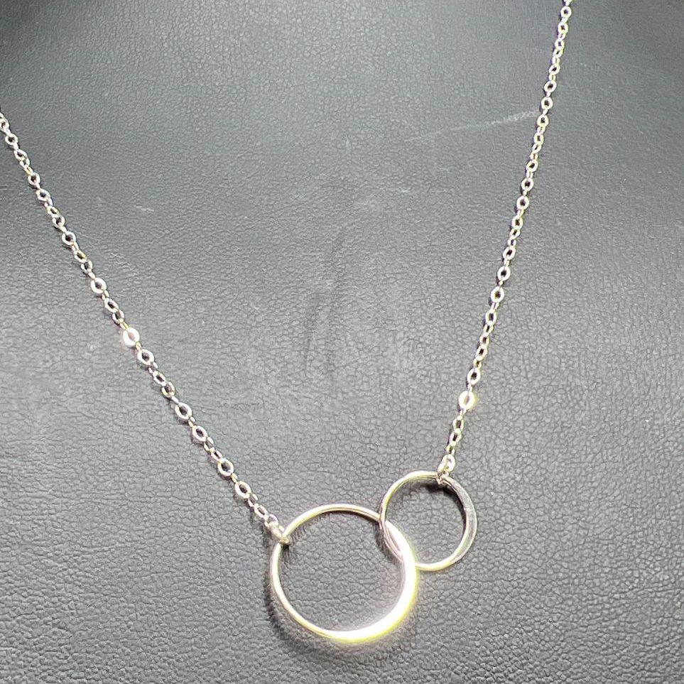 925 Sterling Silver Circles Link Chain Necklace 2.38g