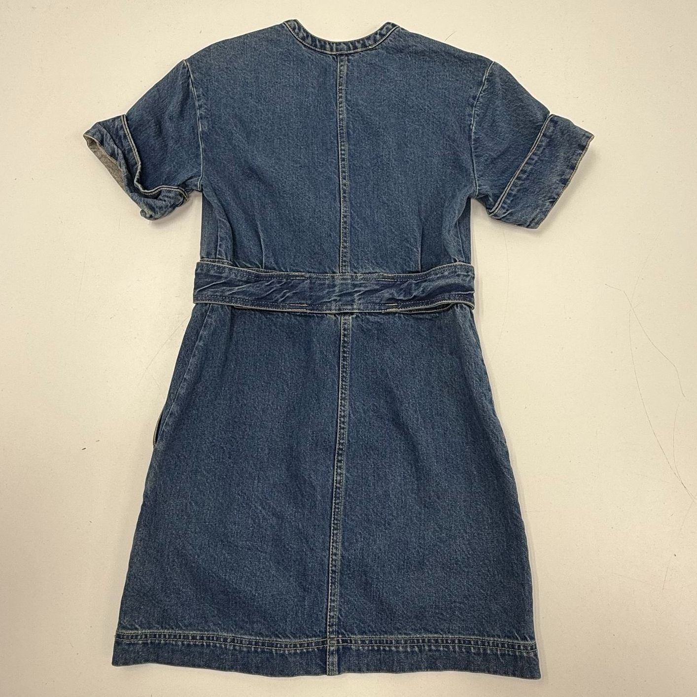 Free People Go West Utility Blue Denim Zip Front Romper Jumpsuit Women's S