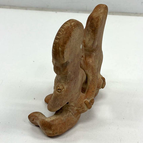 Vintage Pre-Columbian Style Terracotta Figurine Seated Couple Sculpture 4.5"W