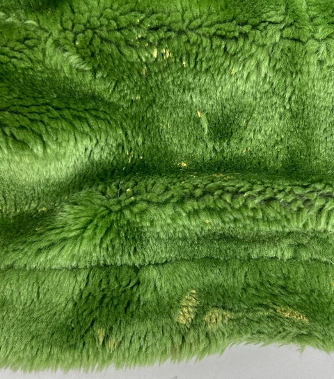 Vintage 90s Tanners Avenue Green Leather Faux Fur Lined Hooded Jacket Sz L