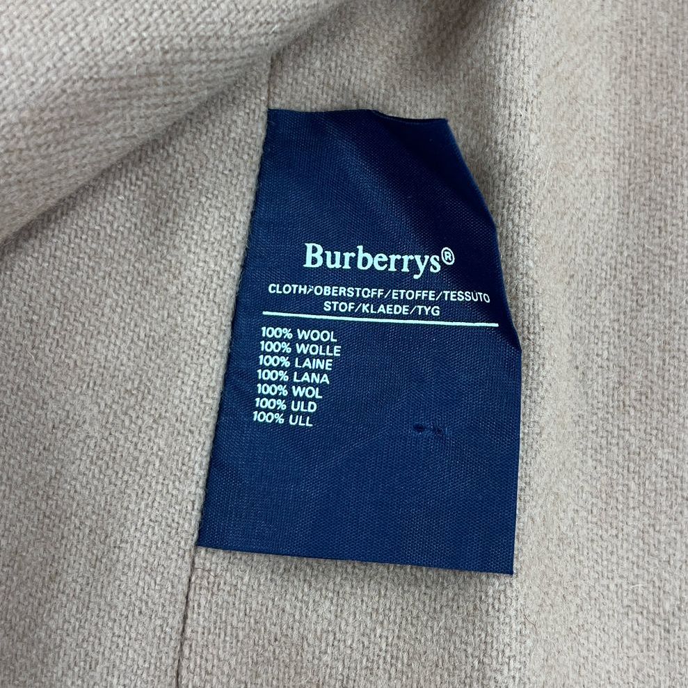 Vintage Men's Burberry Tan 100% Wool Coat Liner with Button Holes - No Size