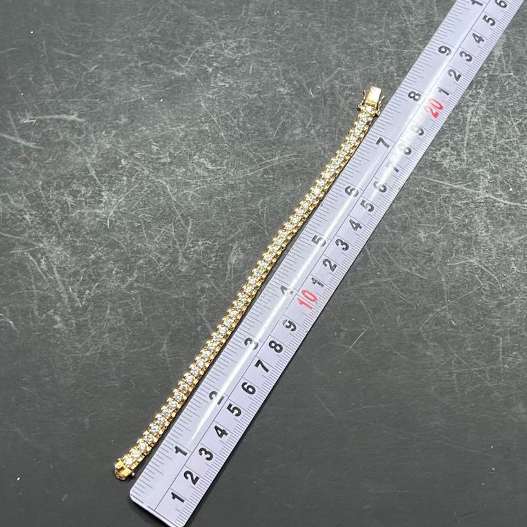 925 Sterling Silver Vermeil CZ Tennis Bracelet