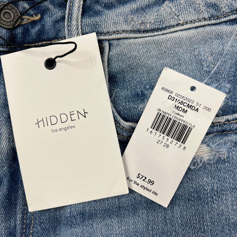 NWT Hidden Jeans Happi Crop Flare Raw Hem Distressed Jeans Women's Size 27