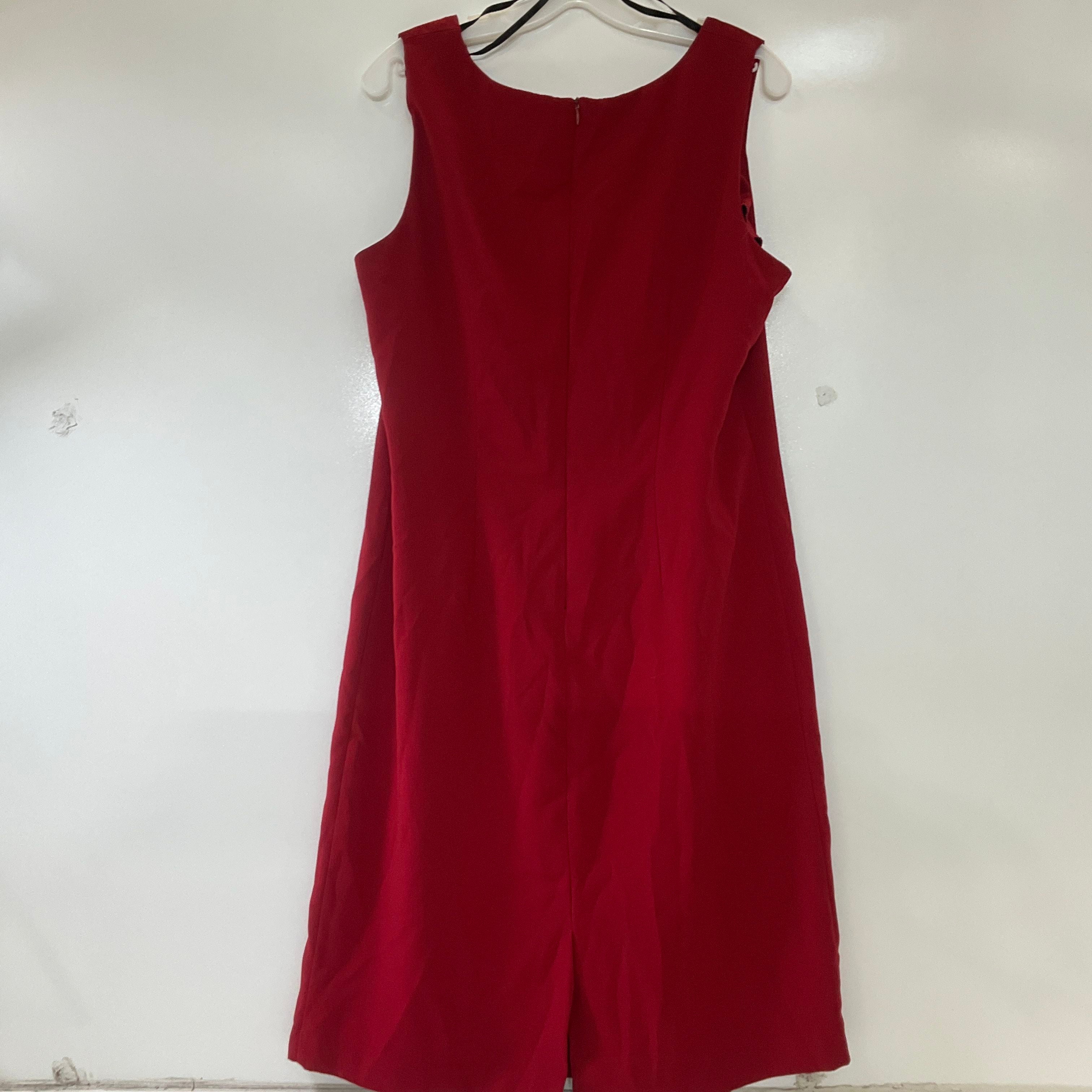 Just In Thyme Ltd Women's Red Sleeveless Sheath Dress Size 16 Vintage