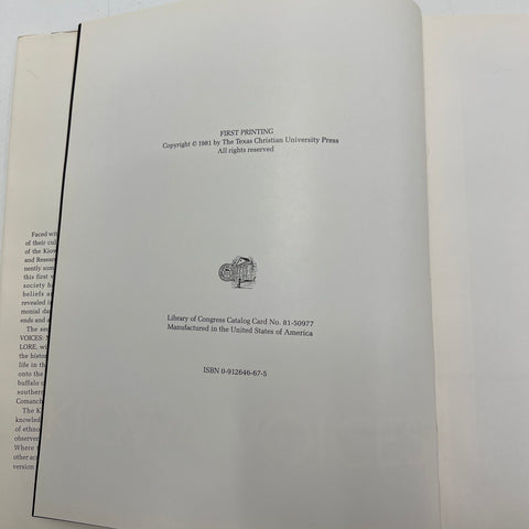 Vintage 1981 Kiowa Voices Ceremonial Dance Ritual Song Vol 1 Book 1st Printing