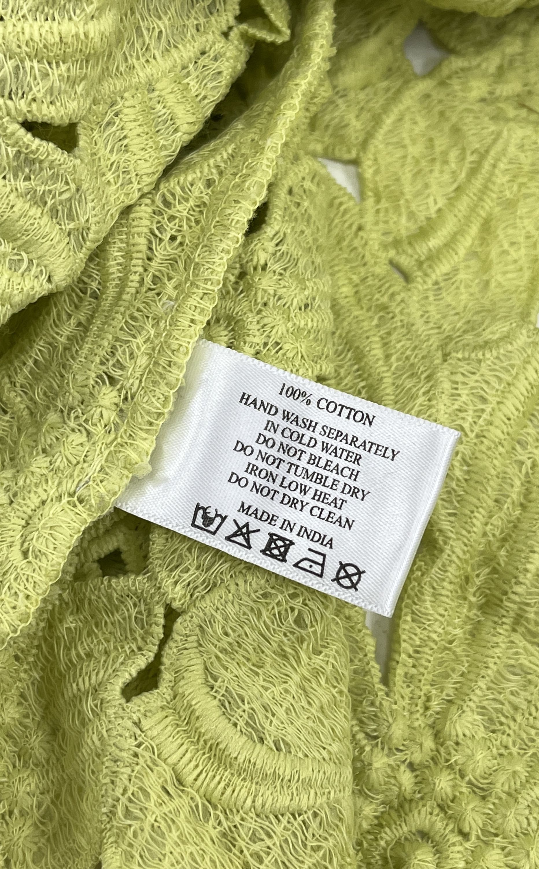 America & Beyond Neon Lime Floral Lace Cover-Up Dress Women's M NWT