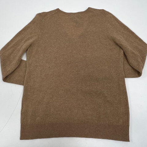 NWT Charter Club Heather Camel Cashmere V-Neck Pullover Sweater Women's M