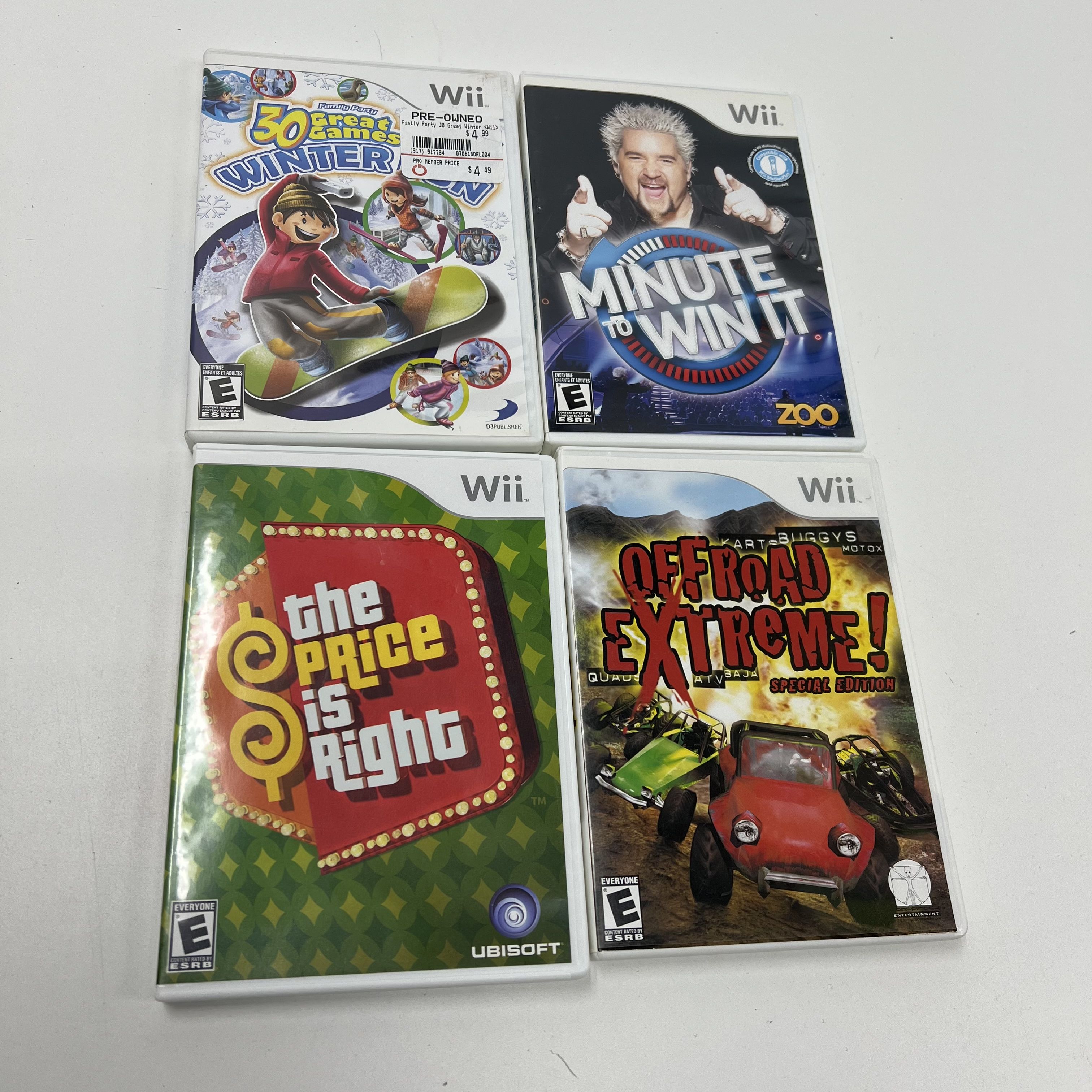 Lot of 4 Wii Games Price is Right Offroad Extreme Minute to Win It Other