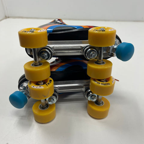 Moxi Rainbow Rider Black Rainbow Quad Roller Skates Size 6