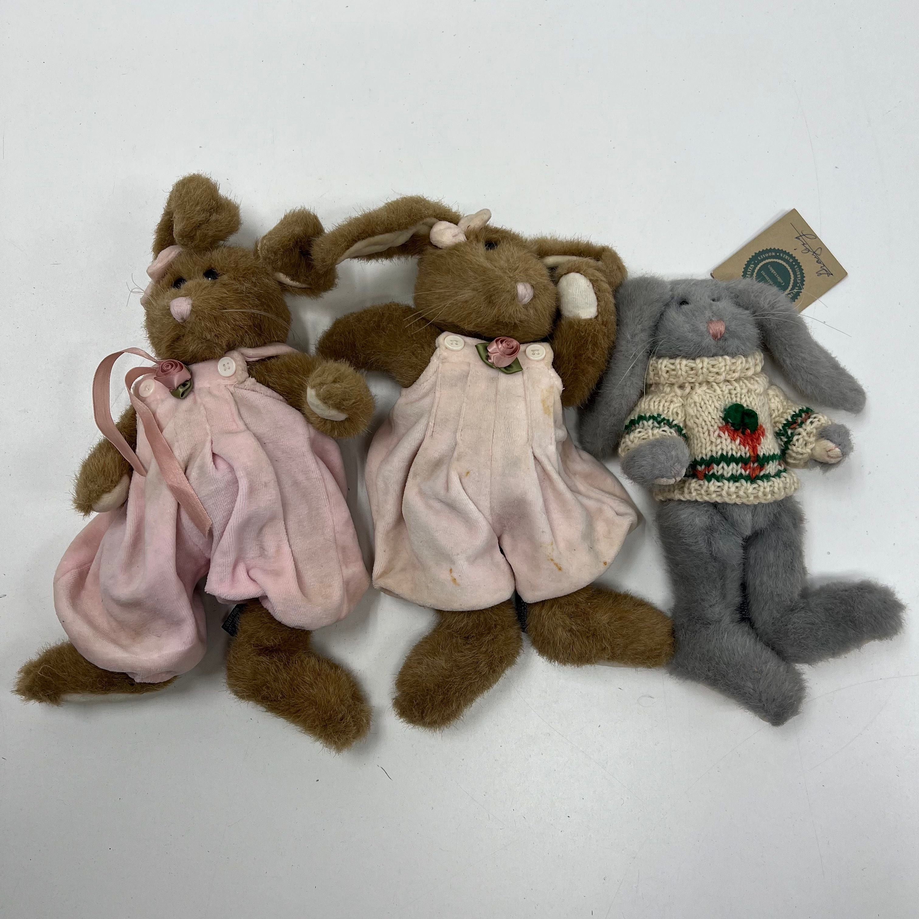 Vintage Boyds Bears J.B. Bean Plush Bunnies Lot of 6 Collectible Rabbits